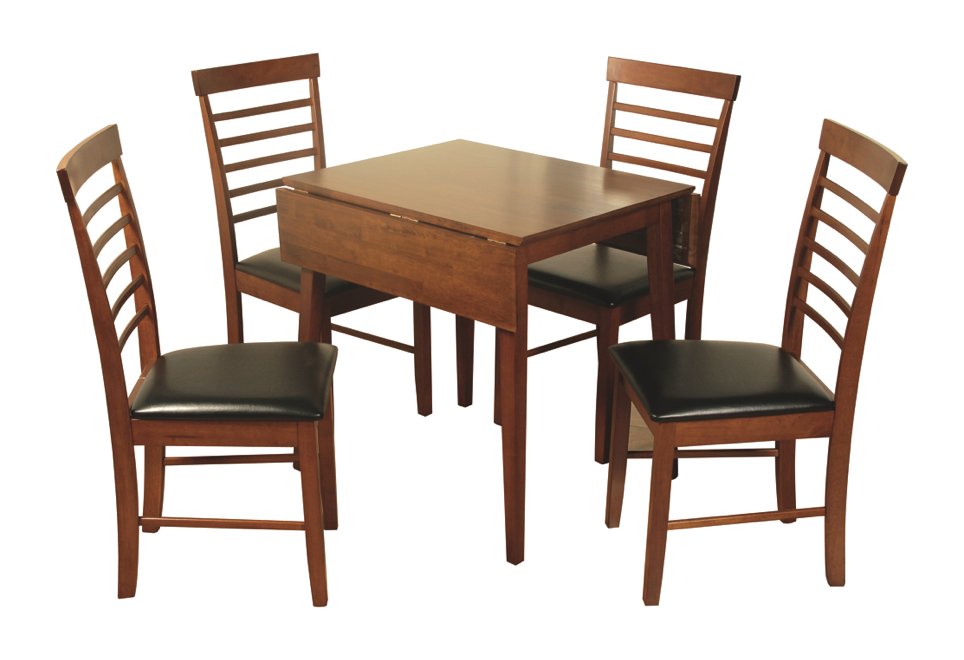 Harleston Square Drop Leaf Dining Set Dark (4 Chairs) First Furnishings