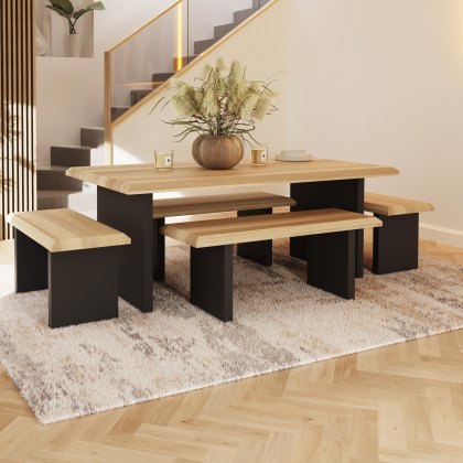 Tiffany Dining Table & 4 Benches