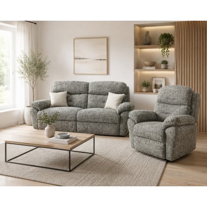 Luxembourg 3 Seater Power Recliner & Static Arm Chair