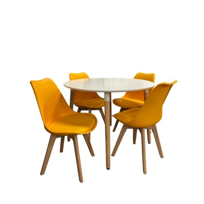 Upton Round Table & 4 Upton Chairs