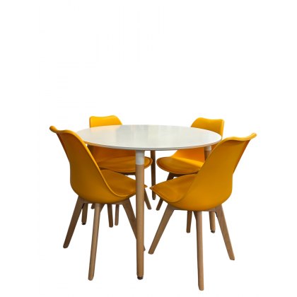 Upton Round Table & 4 Upton Chairs