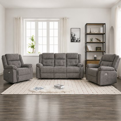 Venice 3 Seater Power Recliner & 2 Power Recliner Chairs