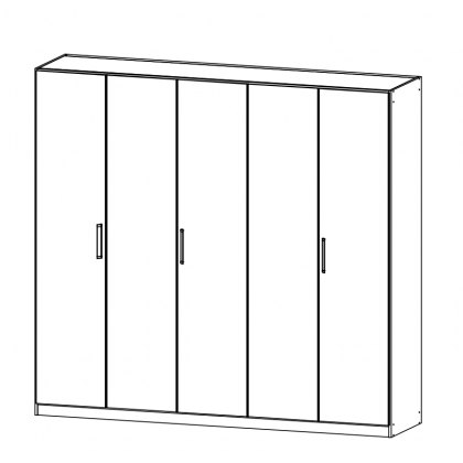 Evelyn 5 Door Hinged Wardrobe