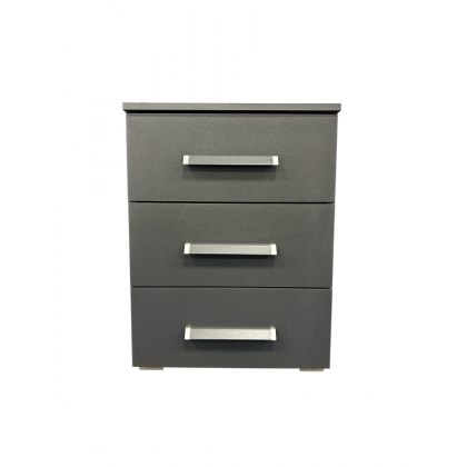Evelyn 3 Drawer Bedside in Grey