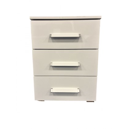 Evelyn 3 Drawer Bedside in White
