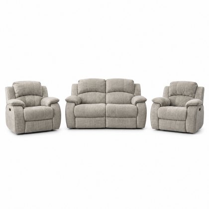 Mia 2 Seater Power Recliner & 2 Power Recliner Arm Chairs