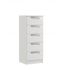 Miley High Gloss 5 Drawer Narrow Chest Miley High Gloss 5 Drawer Narrow Chest