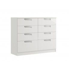 Miley High Gloss 8 Drawer Twin Chest Miley High Gloss 8 Drawer Twin Chest