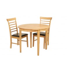 Harleston Half Moon Dining Set Light Oak (2 Chairs) Harleston Half Moon Dining Set Light Oak (2 Chairs)