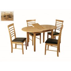 Harleston Oval Butterfly Extension Dining Set Light Oak (4 Chairs) Harleston Oval Butterfly Extension Dining Set Light Oak (4 Chairs)