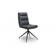 Nardia Grey Swivel Chair Black Legs