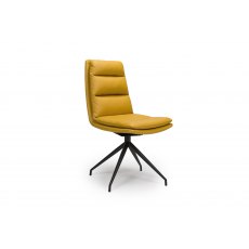 Nardia Ochre Swivel Chair Black Legs