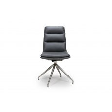 Nardia Grey Swivel Chair Brushed Steel Legs Nardia Grey Swivel Chair Brushed Steel Legs
