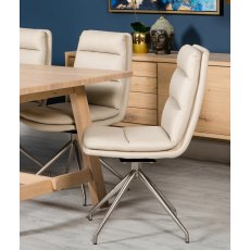 Nardia Taupe Swivel Chair Brushed Steel Legs