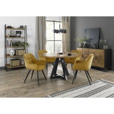 Invictus Circular Dining Table Set (Dali Mustard Chairs) Invictus Circular Dining Table Set (Dali Mustard Chairs)