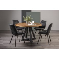 Invictus Circular Dining Table Set (Fontana Dark Grey Chairs) Invictus Circular Dining Table Set (Fontana Dark Grey Chairs)