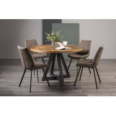 Invictus Circular Dining Table Set (Fontana Tan Chairs) Invictus Circular Dining Table Set (Fontana Tan Chairs)