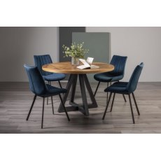 Invictus Circular Dining Table Set (Fontana Blue Chairs) Invictus Circular Dining Table Set (Fontana Blue Chairs)