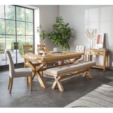 Newmarket Cross Leg Extending Dining Table (Benches)