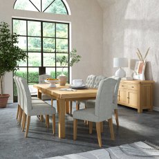 Newmarket Small Extending Dining Table Set (Upholstered Chairs)