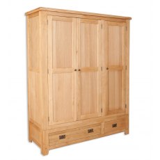 Beachcroft Light Oak 3 Door 2 Drawer Wardrobe