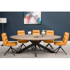 Miranda Oval Table 2.2m with Ochre Nardia Chairs Miranda Oval Table 2.2m with Ochre Nardia Chairs