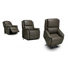 Paloma Dual Motor Riser Recliner Grey (Leather/Match)