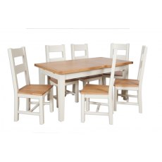 Beachcroft Cream Extending Dining Table 1.6 with 6 Dining Chairs Beachcroft Cream Extending Dining Table 1.6 with 6 Dining Chairs