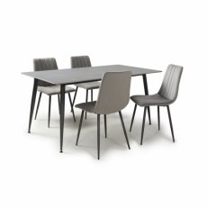 Maya Grey Dining Table & 4 Grey Chairs Maya Grey Dining Table & 4 Grey Chairs