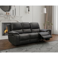 India 3 Seater Manual Recliner in Charcoal