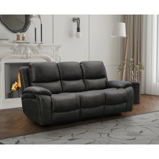 India 3 Seater Manual Recliner in Charcoal