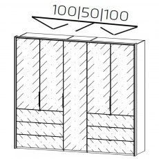 Eliana Wardrobe 5 Door 6 Drawer Wardrobe