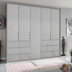 Eliana Wardrobe 5 Door 6 Drawer Wardrobe