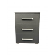 Evelyn 3 Drawer Bedside in Grey