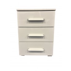 Evelyn 3 Drawer Bedside in White Evelyn 3 Drawer Bedside in White