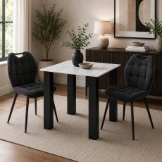 Candice Dining Table with 2 Ada Charcoal Chairs Candice Dining Table with 2 Ada Charcoal Chairs