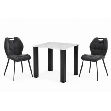 Candice Dining Table with 2 Ada Charcoal Chairs Candice Dining Table with 2 Ada Charcoal Chairs