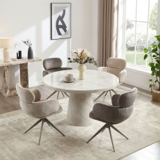Albion Round Taupe Dining Table Albion Round Taupe Dining Table