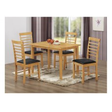 Harleston Dining Set Light Oak (4 Chairs) Harleston Dining Set Light Oak (4 Chairs)