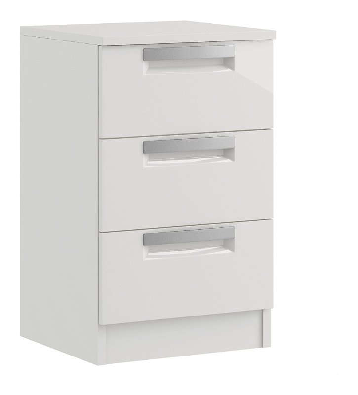 Miley High Gloss 3 Drawer Bedside
