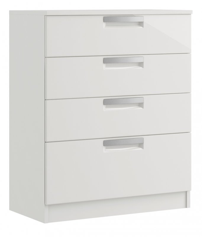 Miley High Gloss 4 Drawer Chest (1 Deep Drawer)