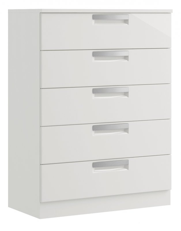 Miley High Gloss 5 Drawer Chest