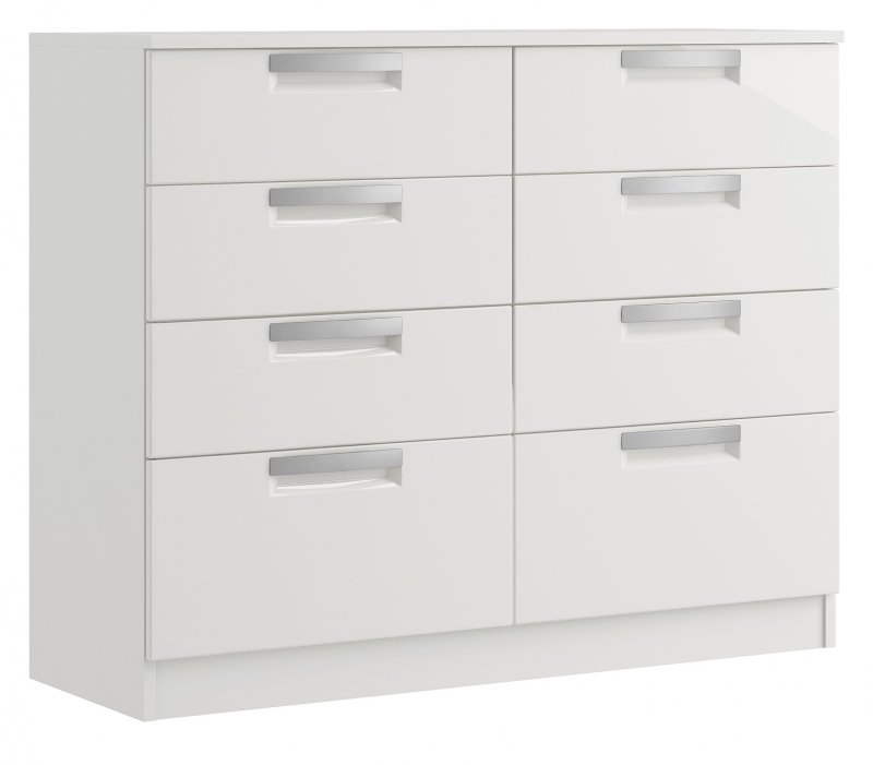 Miley High Gloss 8 Drawer Twin Chest