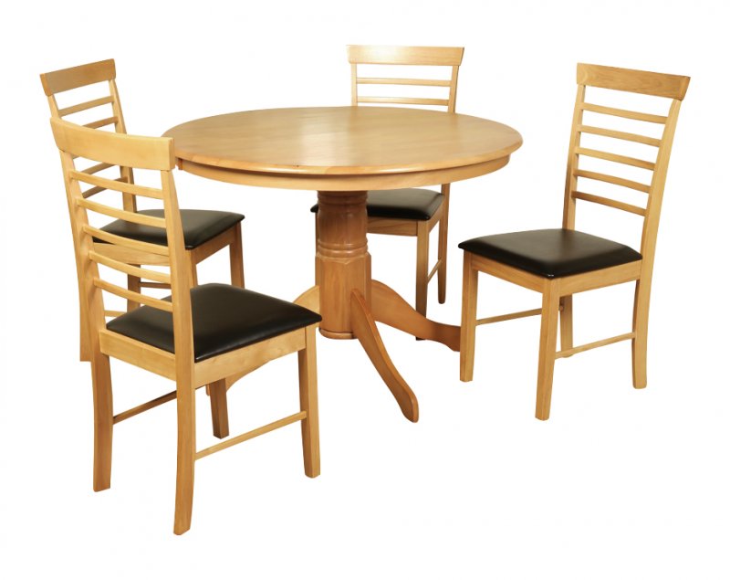 Harleston Round Dining Set Light Oak (4 Chairs)