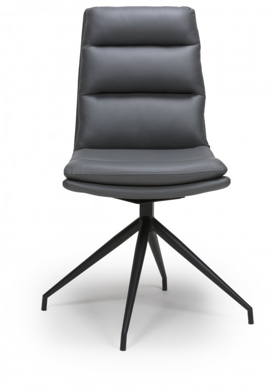 Nardia Grey Swivel Chair Black Legs