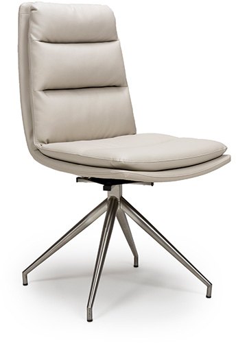 Nardia Taupe Swivel Chair Brushed Steel Legs