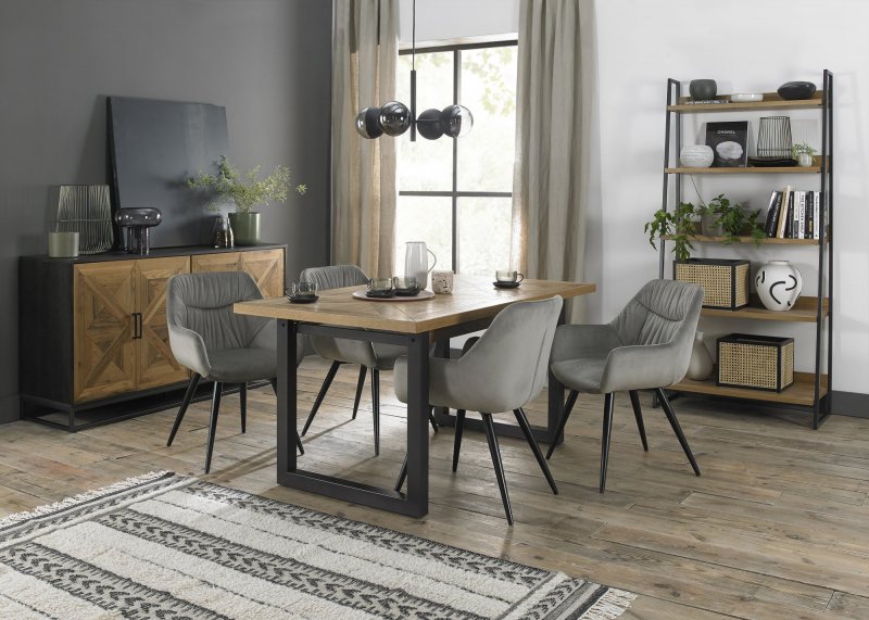 Bentley Design Invictus 4-6 Dining Table Set (Dali Chairs in Grey)