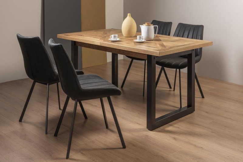 Bentley Design Invictus 4-6 Dining Table Set (Fontana Chairs in Dark Grey)