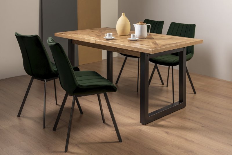 Bentley Design Invictus 4-6 Dining Table Set (Fontana Chairs in Green)