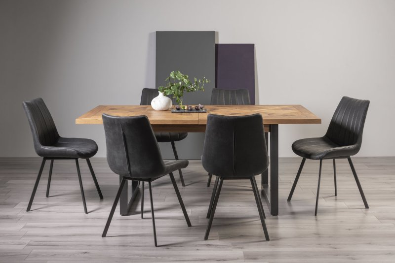 Bentley Design Invictus 6-8 Dining Table Set (Fontana Dark Grey Chairs)